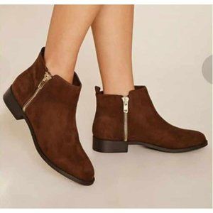 Forever 21 Women's Zippered Ankle Boots In Brown size 7